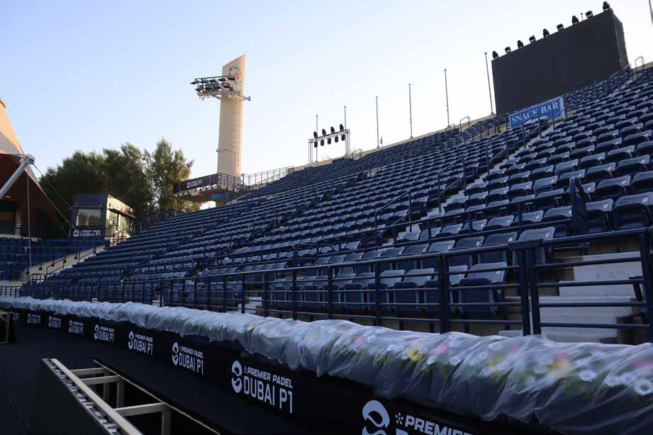 VVIP grandstand at Dubai Premier Padel, Dubai Tennis Stadium