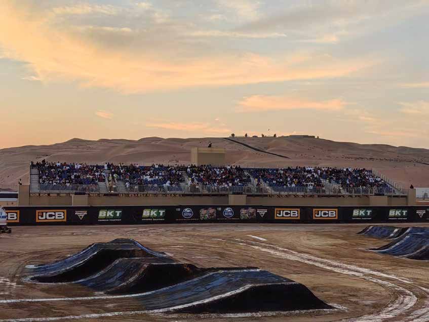 Track and grandstand seating at Monster Jam, Abu Dhabi