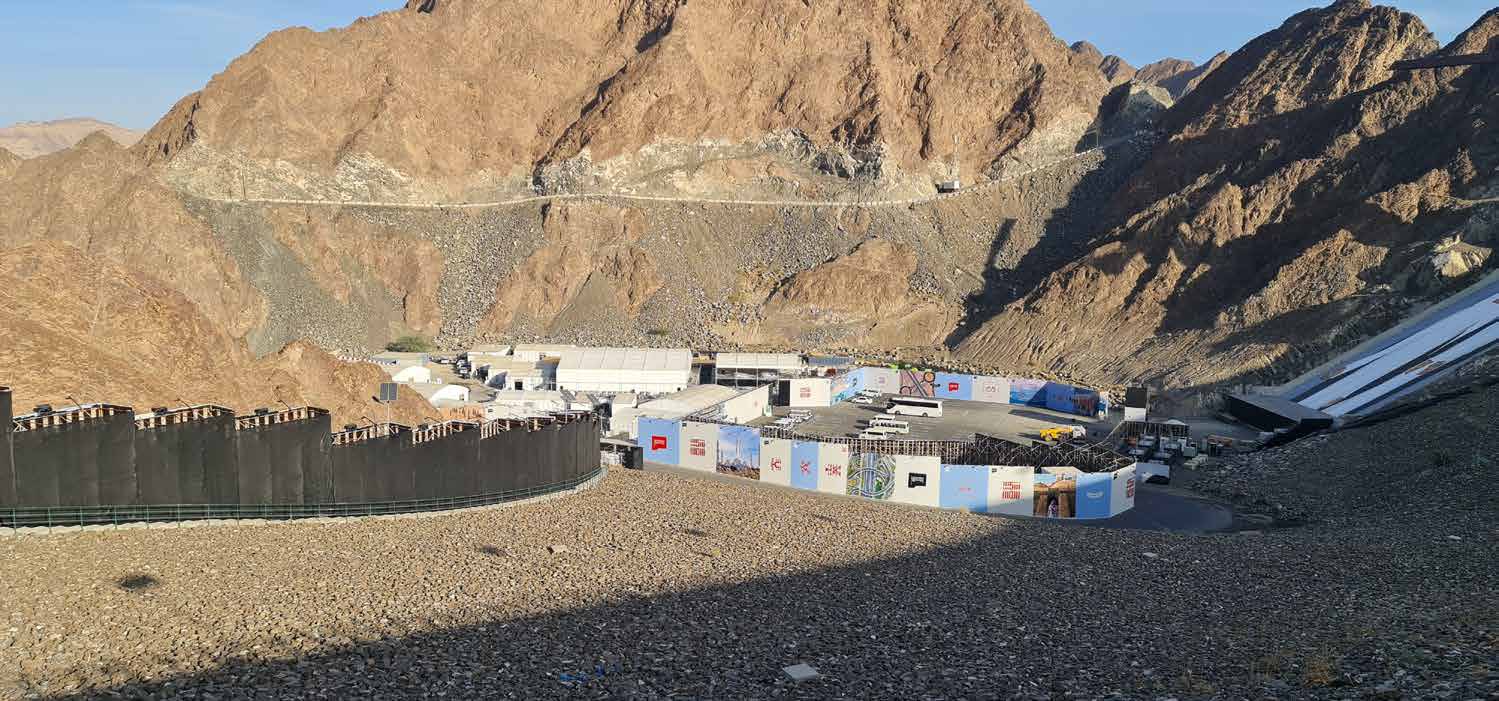 Scaffolding walls and platforms at the National Day celebration in Hatta