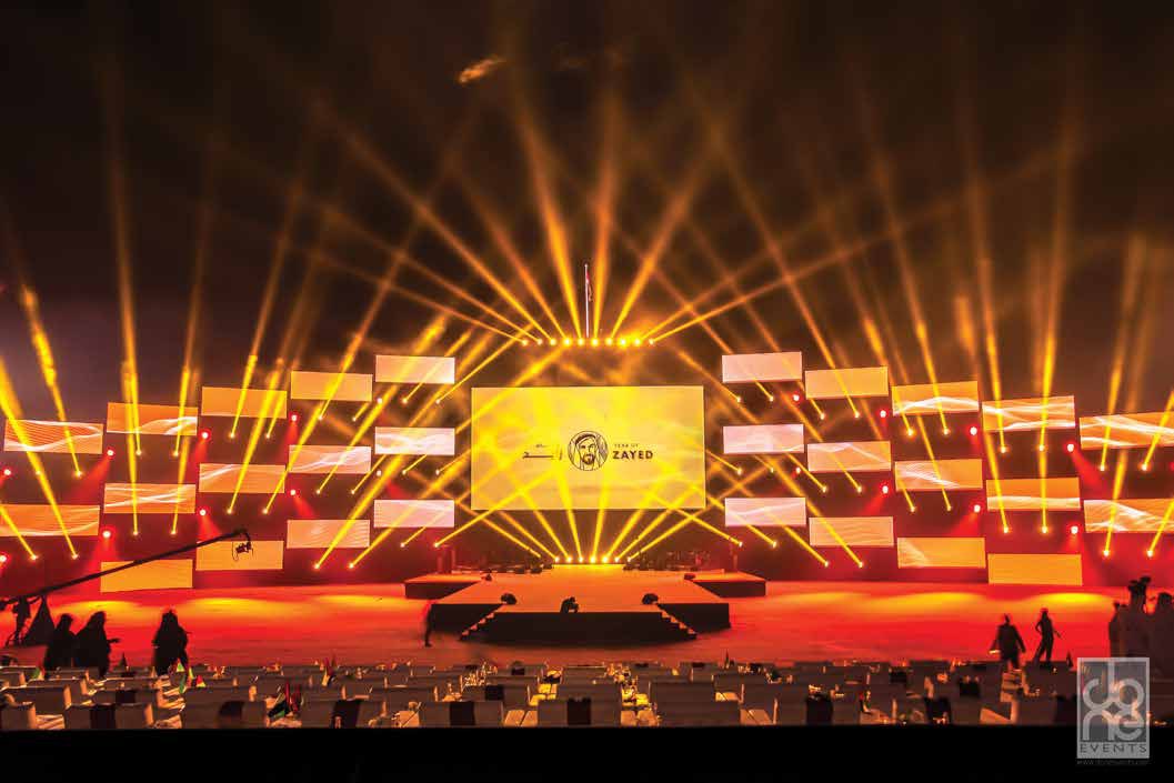 Illuminated main stage at the National Day Celebration in Ras Al Khaimah