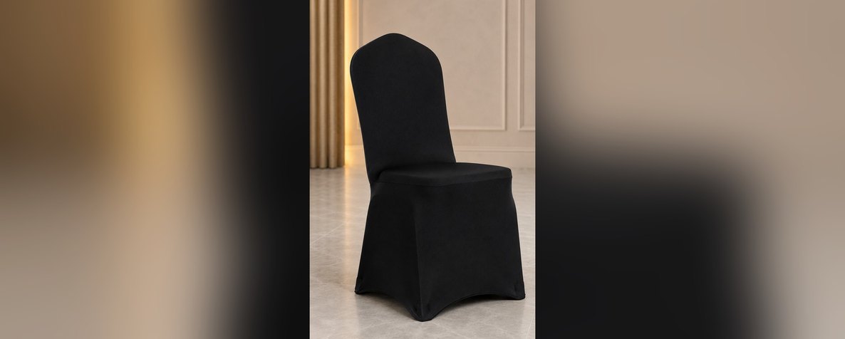 Banquet chair with black cover