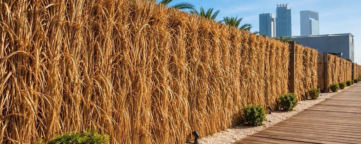 Traditional palm-frond barasti fencing