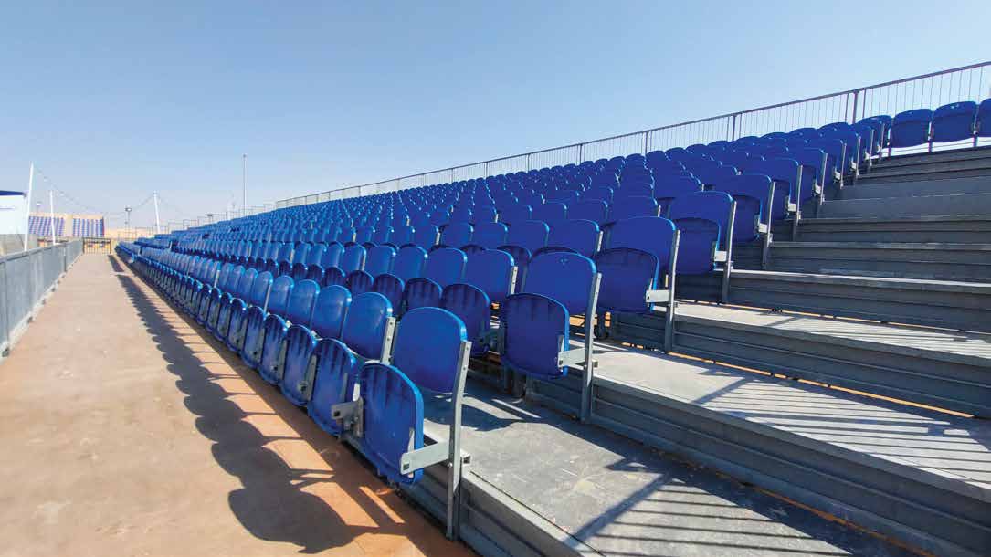 Engineered grandstand seating at Tilal Swaihan, Abu Dhabi